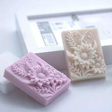 方形雛菊 DIY 手工皂矽膠模具，花朵造型皂矽膠模 - A - 查看 4