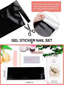Amber Gel Nail Stickers, Glitter Nail Art Stickers Waterproof Full Coverage, Suitable For DIY Nail Decoration - Burnt Orange - View 5