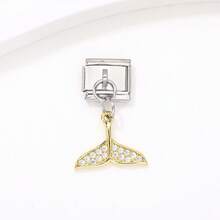 1PC Silver Base Italian Dangle Charms, Travel Grad Cute Animal Enamel Pendants, Bear Elephant Luggage Eiffel Tower DIY Jewelry Supplies - Copper Pendant Module - View 13
