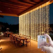 3/6m Battery Powered LED Curtain Lights, 8 Modes Photo Backdrop Lights For Bedroom, Party, Wall, Wedding, Christmas Decoration, Dreamy Curtain Lights - Battery-operated Curtain Lights - View 2