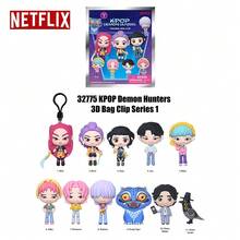 Series 1 Blind Box 3D Bag Clip Keychain - Random Single Character Mystery Figure Pendant, Anime Collectible Keyring For K-Pop Fans, Age 14+ Official Netflix Merch [Non-Plush Filled] - Multicolor - View 6
