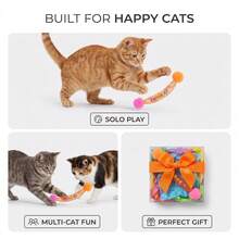 PETSIN 1/3/5pcs Cat Teaser Toy, Flexible Mesh Wand With Bell, Rustling Interactive Self-Play Boredom Buster For Cats - Multicolor - View 5