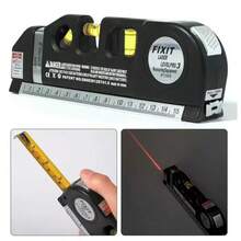 Portable Laser Level, Tape Measure Ideal For Home Remodeling, Batteries Not Included - Black - View 2