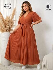 Plus Size Dresses - Orange - View 3