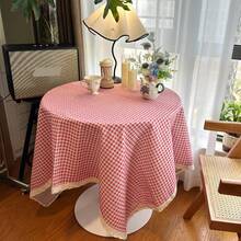 1pc Multicolor Artistic Atmosphere Decorative Lace Tablecloth, Suitable For Weddings, Valentine's Day And Home Decor - Red - View 6
