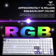 AULA F99 Custom Mechanical Keyboard: Tri-Mode BT5.0/2.4G/Wired, 96% Layout. 5-Layer Gasket, Full-Key Hot-Swappable, 8000mAh Battery, RGB, PBT Side-Print Keycaps, PC+FR4 Plate, Driver Macro Support For Game & Office. - View 4