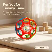 1pc Baby Handheld Ball-Shaped Rattle Toy, Hollow Structure, Sensory Rattle Toy For Grasping And Motor Skill Development, Halloween Christmas New Year Gift - Multicolor - View 8