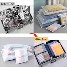 10pcs/20pcs Travel Storage Bag Set, Matte Self-Sealing Bags, Reusable And Waterproof Travel & Storage Bags, Suitable For Clothing, Travel Essentials, Etc., Durable Plastic Organizer Bags, 5 Sizes Available - View 3
