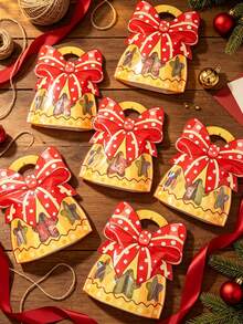 12pcs Christmas Themed Self-Sealing Gift Bags With Window And Handle, Suitable For DIY Hanging Decorations, Holiday Party Favors, Gift Packaging, Tabletop Decor, Party Supplies And Afternoon Tea Snack Bags, Perfect Choice For Holiday Gifting - Multicolor - View 2