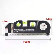 Portable Laser Level, Tape Measure Ideal For Home Remodeling, Batteries Not Included - Black - View 9