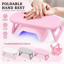 1pc Foldable Plastic Nail Art Hand Rest, Minimalist Russian Style Nail Art Hand Pad, Wrist Support Pad, Portable Nail Salon Hand Pad - Multicolor - View 2