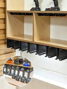 Heavy Duty Tool Hook Storage Rack With Drill Bit Storage - Non-Slip Drill Bit Hooks, Tool Rack Shelves - Space-Saving Garage Workshop Shelving, Sturdy Plastic Construction - Suitable For Home, Professional Garage, Workshop Storage - Multicolor - View 2