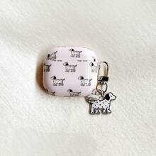 Korean Style Cute Light Pink Spotted Puppy Earphone Case + Puppy Charm, Compatible With AirPods 4 Earphone Cover Pro 3 New Pro 2 Protective Case Compatible With Apple Earphone Protective Case - Baby Pink - View 6