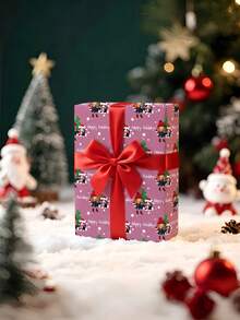 1 Roll Of Christmas Gift Wrapping Paper ,Perfect For Christmas Gift Wrapping,Decorating For Christmas Parties,Holiday Party Decor,Home Festive Decoration,DIY Craft,Festive Favour Wrapping 1 Roll Size: 43 Cm X 300 Cm. - A - View 5