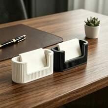 2pcs Business Card Holder & Desktop Organizer With Card Slots And Storage Compartments - Suitable For Office Reception Desk, Desktop Organization, Perfect As Work Gift For Boss, Space-Saving, Ideal For Corporate Use - Standard - View 1