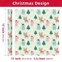1 Roll Christmas Gift Wrapping Paper With Christmas Cat And Christmas Tree Patterns, Perfect For Christmas Gift Wrapping,Decorating For Christmas Parties,Home Festive Decoration,DIY Craft,Festive Favour Wrapping ,1 Roll Size: 43 Cm X 300 Cm - A - View 9