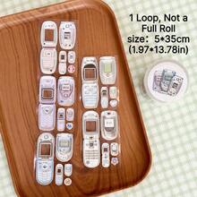 35cm/Loop Cute Retro Y2k CCD Mobile Phone Photo Frame Die Cut Sticker DIY Photo Goo Card Journal Scrapbooking Phone Case Collage Supply - Black - View 10