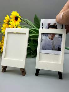 White Mini Instant Photo Frame, Easel-Style Photo Display Stand, Reusable Desktop Photo Holder, Versatile Desktop Decor For Multiple Occasions, Ideal Gift For Friends, Family And Classmates, Perfect For Birthdays, Anniversaries And Holidays - A - View 1