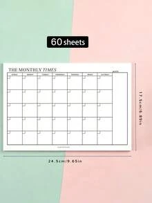 1pc, 60 Pages, Monthly Planner/Weekly Planner, Simple To-Do List And Schedule Planning Table Sticky Notes, Tear-Off Monthly And Weekly Planner Sticky Notes, Back To School Stationery Office And Study Supplies. - Planner - View 13