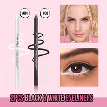 MISSLYN 2pcs Eyeliner Pencil Set, Vegan Waterproof Smudge-Proof, Long-Lasting High Pigment Smooth Application, Rich Color, Easy Glide Eyeliner, Suitable For Teenagers, Beginners, Makeup Enthusiasts, Perfect For School, Commute, Date, Party Night, Halloween, Perfect Gift For Her - #Set1 - View 12