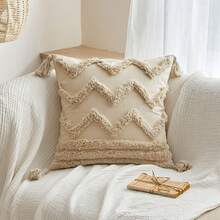 Tufted Pillow Cover, Soft Decorative Throw Pillow Case, Boho Style Cushion Cover For Sofa Bedroom Home Decor, No Pillow Insert - CR105 - View 6