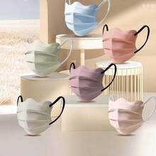 10pcs Individually Wrapped 3-Ply Disposable Face Masks, Unisex Full Coverage Face Shield, Single And 10pcs Pack Options, Suitable For Daily Outdoor Use - Multicolor - View 4