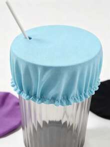 10/5/1pc Beverage Cup Covers, For Alcohol Protection, Reusable Waterproof Fabric Beverage Cup Covers, With Straw Hole, Prevent Beverage From Being Spiked In Bars - Multicolor - View 5