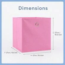 Cube Storage Bin With Oval Handle Non-Woven Foldable Large Capacity Closet Organizer For Clothes Bedding Toys - View 3