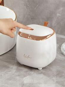 1PC Compact Desktop Trash Can, ABS Material Trash Can, Mini Cleaning Trash Can, Plastic Small Trash Can, Simple Desktop Trash Can, Small Storage Box, Desktop Trash Can, Cute Home Office, Double Layer Hidden Trash Bag Design, Press To Open, Large Opening Design - Multi-color - View 1