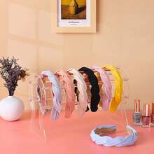 1 Set Acrylic Headband Display Rack, Hair Scrunchie Storage Organizer, Rotating Claw Clip Holder, Transparent Display Stand, Hair Tie Box, Perfect For Gender Reveal Party, Birthday, Wedding, Party, Perfect Gift For Colleagues, Friends And Family, Back To School Essential - Clear - View 8
