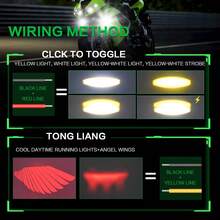 2pcs Motorcycle Spotlights + Angel Wings LED Projector Lights, Electric Vehicle Street Modification Welcome Decoration Anti-Collision Laser Lights - Advanced Version - View 3