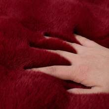 Soft Fluffy Rug Burgundy Area Round Rug,For Bedroom,Living Room,Study,Office,Washable & Non-Slip,Cute Rug,Living Room Rug,Bedroom Rugs,Bedside Rug,Faux Fur Rug,Decorative Rug,Faux Fur Rug,Bedroom Decor,Winter Decoration,Autumn Home Decor,Room Decor - Burgundy - View 8