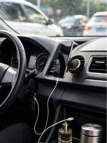 1pc Magnetic Adhesive Phone Holder, Freely Stick Magnetic Phone Mount, Universal Magnetic Car Phone Holder, 360° Rotation, Car Navigation Accessory, Hands-Free Car Accessory, Suitable For Car Navigation, Daily Commute, Road Trip, Winter Travel, Car Phone Holder, Car Accessory, Travel Essential - Multi-color - View 3