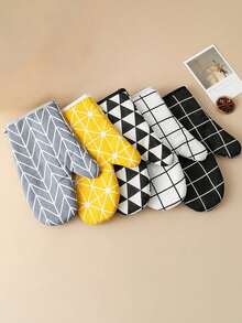 2pcs/1pc Long Oven Mitts, Leaf Pattern Kitchen Baking Gloves, Suitable For Pots, Pans, Baking Trays, Cooking, Baking, Grilling, Microwave, Home Kitchen And Daily Cooking Accessories - Multiple Styles and Colors - View 9