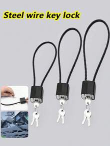 1pc Universal Soft Steel Cable Lock, Helmet Lock, Luggage Lock, Suitable For Dorm, Warehouse, Iron Gate, Gym, Storage Cabinet, Suitcase, Toolbox, Rust-Proof And Waterproof Padlock - Multicolor - View 1