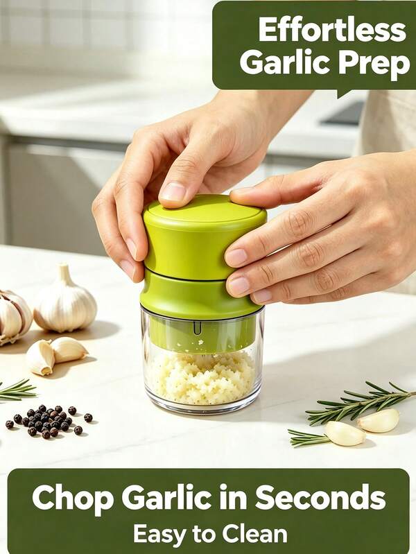Prensa de ajo manual ergonómica, triturador de ajo y molinillo de especias - Herramienta de cocina multifuncional, se puede usar para picar, rebanar y moler, molinillo de especias, adecuado para uso en el hogar, restaurante, al aire libre, viajes y camión de comida, diseño portátil de mano, molinillo de plástico y de dientes de ajo, suministros de cocina, suministros de cocina, artículos esenciales para viajes y al aire libre, fácil de transportar, imprescindible para el hogar, decoración del hogar de otoño, vuelta a la escuela, suministros para fiestas, regalo de Navidad, regalo de Halloween, regalo para mujeres, regalo para hombres