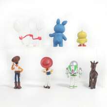 7pcs Hard Decorative Figurines, Exquisitely Crafted Cartoon Character Models, Can Be Used As Desktop Decor For Home Desk Or Office Workspace, Enriching Desktop Detail Layers, Also Suitable For Holiday Decoration To Enhance Space Atmosphere, Compact Size Doesn't Occupy Too Much Display Space, Suitable For Daily Collection And Display, Also Fits Halloween, Christmas And Various Holiday Scene Settings - Multicolor - View 2