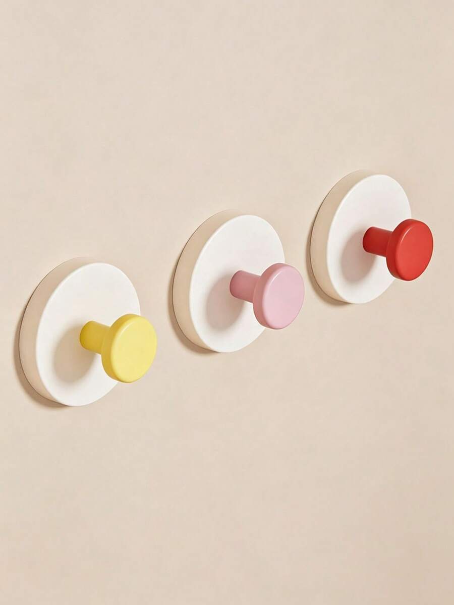 2pcs Dopamine Suction Cup Hooks Strong Adhesive No-Drill Waterproof Heavy Duty Easy Install Space Saving Self-Adhesive Hooks For Bathroom Entry Door Kitchen Shower Towel Rack Coat Hat Bag Organizer Multipurpose Holiday Decor Non-Slip - Multicolor - View 1