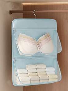 2pcs Hanging Transparent Storage Bags, Mesh Breathable Clothing Organizer, Designed For Underwear, Bras, Socks, No Drilling Easy Installation, Home And Travel Dual Use, Multi-Functional Storage Bags, Travel Essentials, Room Decor - Multicolor - View 6
