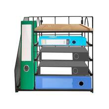 Maganize File Holder 5-Tier Desk Organizer Letter Tray Organizer Bookshelf - Black - View 5