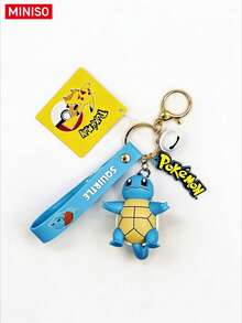 MINISO Pokemon Squirtle Character Keychain With Logo Tag And Bell For Handbag Backpack Tote Bag, Birthday, Christmas Gift - Style 6 - View 6