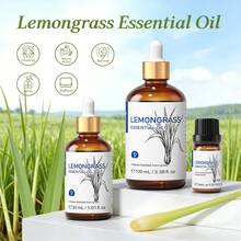 Minyak Esensial Serai HIQILI, Murni Tanpa Pengenceran, 100mL/30mL/10mL Minyak Serai untuk Diffuser, Pelembap Udara, Pemurnian Udara, Pereda Kelelahan, Relaksasi, Mandi, Cocok untuk Penggunaan Semprotan di Luar Ruangan - serai - View 2