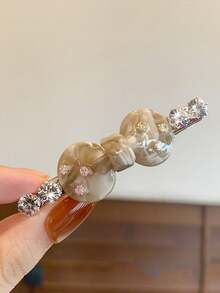 1PC Soft Gradient Acetate Rhinestone Hair Clip, Niche Luxury Delicate Rhinestone Side Clip, High-End Versatile Hair Accessory For Girls, Suitable For Outings, Atmosphere-Enhancing Hair Clip For Bangs And Loose Hair - Multicolor - View 3