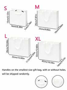 1/5pcs Colorful High-Quality Gift Paper Bags With Satin Ribbon Handles, Suitable For Valentine's Day, Wedding, Birthday, Christmas, Anniversary And Business Occasions (Large, Medium And Small) - White - View 9