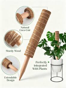 Monstera Plant Support Moss Pole, Stackable Coconut Fiber | Moss Totem Support Rod High Stand Plant Growth Pole Indoor Live Plant Moss Fixing Rack - Multicolor - View 4