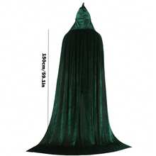 Soft Plush Plush Hooded Cape, Multi-Color Options, Long Train Design, Medieval Wizard Costume, Adult Halloween Party Cosplay Cloak - Multicolor - View 21