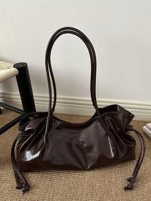 New Niche Korean Style Commuter Shoulder Tote Bag With Drawstring, Large Capacity, Fashionable Versatile Tote Bag For Women - Multicolor - View 13