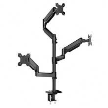 Lenovo A730 3-Arm Gas Spring Ergonomic Desktop Monitor Mount, Fully Adjustable Rotating VESA Bracket With Cable Management, Space-Saving Home Office Large Screen Monitor Stand - View 2