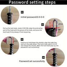 2pcs Combination Padlock Set, Resettable 4-Digit Password Lock, Suitable For Toolbox, School, Employee Locker, Bag, Suitcase, Backpack - 2pcs - View 5