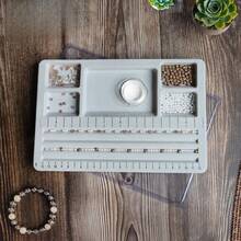 Mini Pearl Board With Gray Flocking, 4 Straight Channels And 5 Recessed Compartments, 19.68 * 28.57 Cm, Display Board For Bracelets, Necklaces And Other Jewelry - 2pcs - View 6